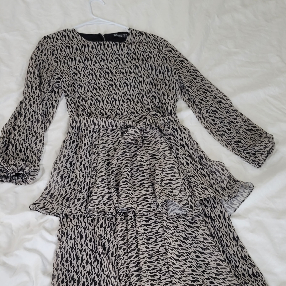 Modest dress tiered Black Size L